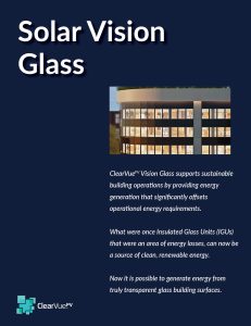ClearVue Solar Vision Glass Brochure Cover