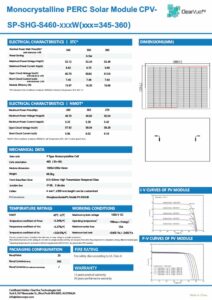 ClearVue Monocrystalline PERC Solar Module CPV-SP-SHG-S460-xxxW (345-360)